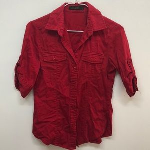 Popping Red Button-up Shirt